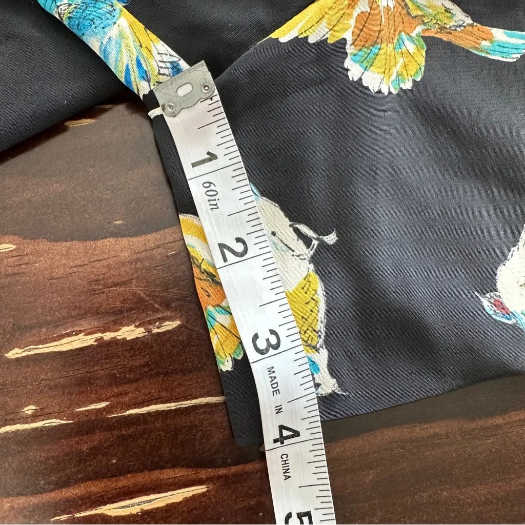 NWT Zara birds print black belted paperbag shorts XS - Image 11