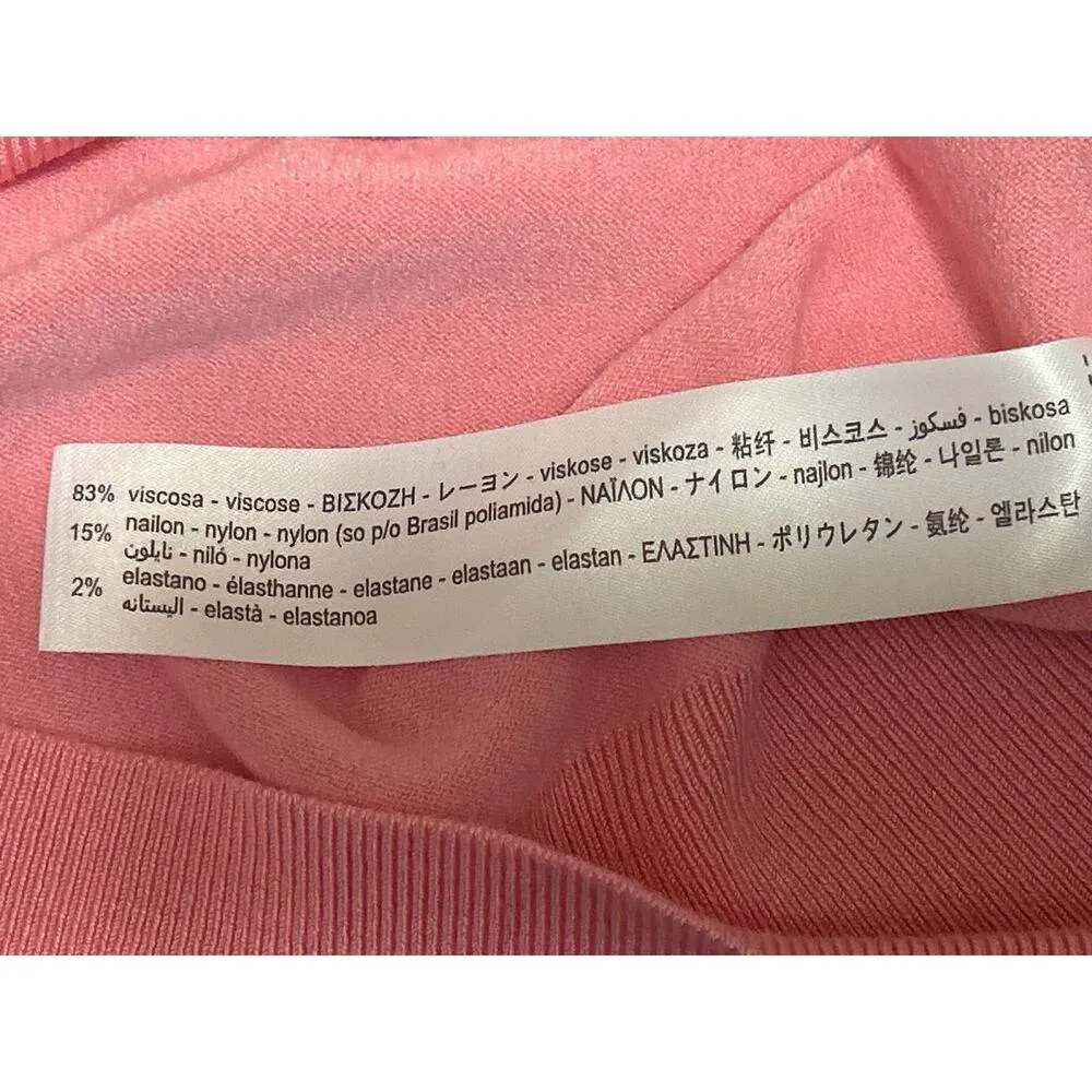 Zara Women's Pink Knit Sleeveless Button Back Crop Sweater Vest Tank Top Size S - Image 4