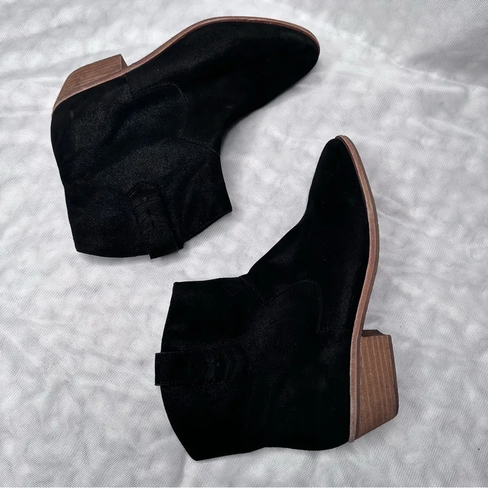 Jack Rogers Black Suede Stella Pull-On Western Boots Size 7 - Image 3