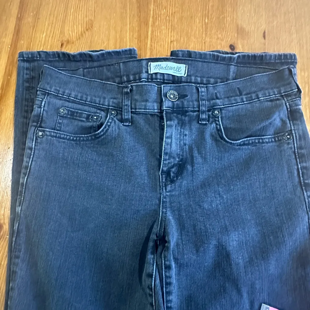 Madewell   Dark Gray Denim Jeans with Brown Patch - Image 5