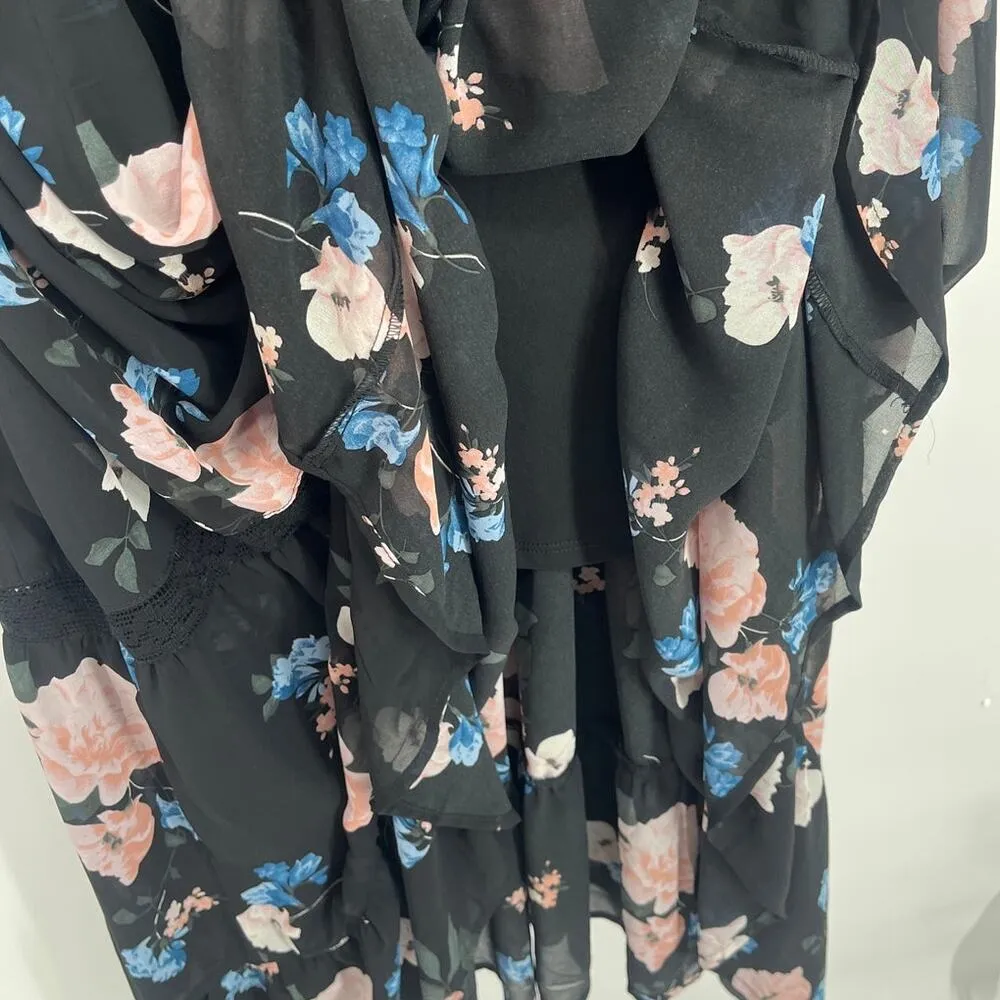 Torrid Babydoll Floral Maxi Dress 4X Y2K Dark Romantic Tiered Cottagecore, Boho - Image 6