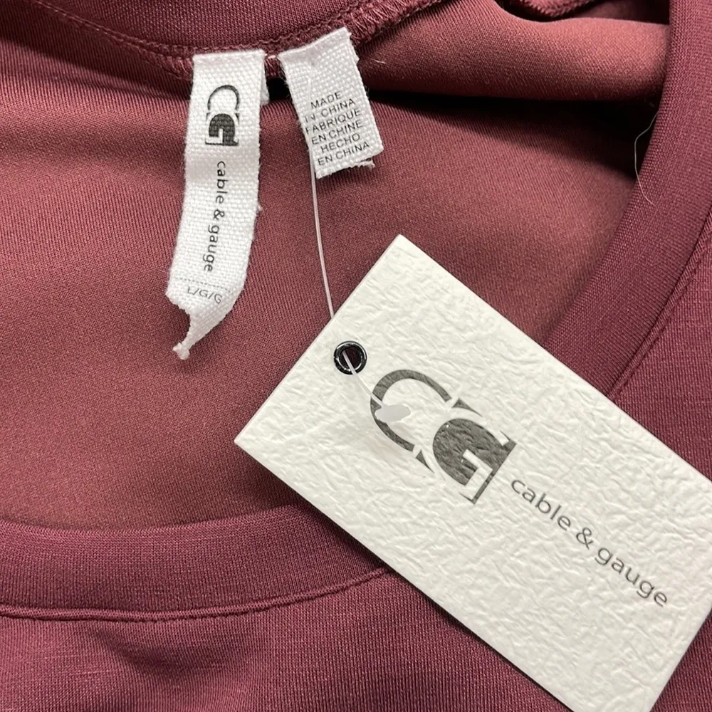 Cable & Gauge NWT Sweet Chocolate Wine Long Sleeve Casual Dress Size Large - Image 7