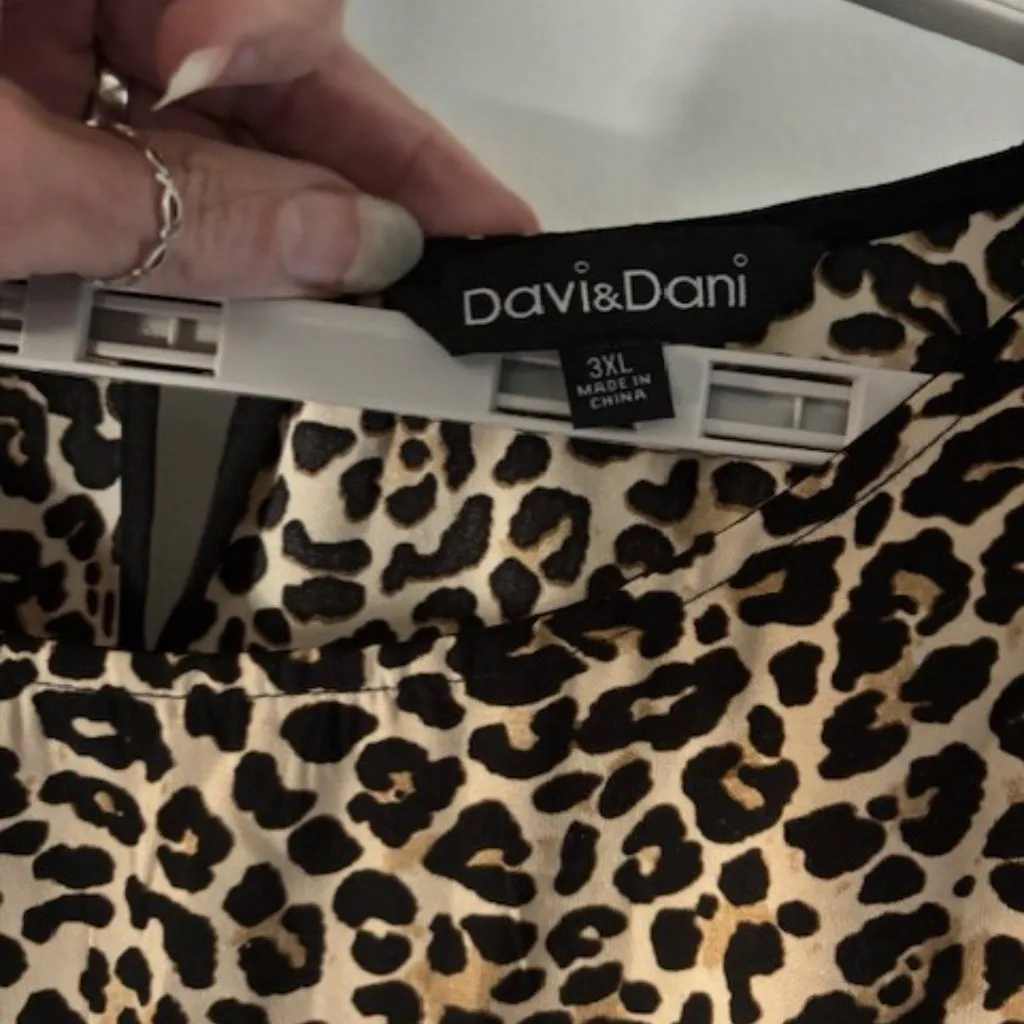 Davi &Dani Plus 3XL Leopard Print Kimono Belted Sheath Dress Statement Bold Chic - Image 9
