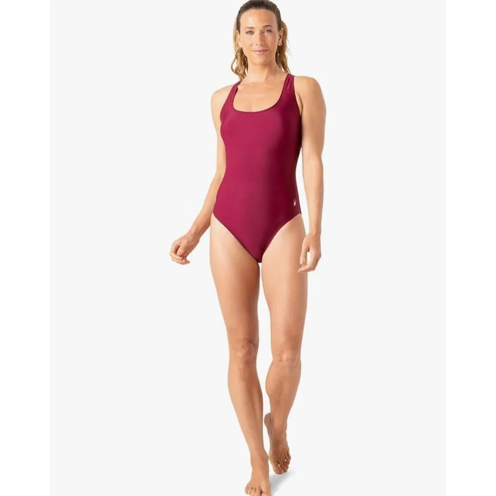 Spyder sporty tummy control berry slimming L one piece swimsuit - Image 3