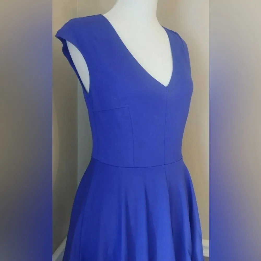 Cobalt Blue Flared Jersey Skater Dress from Modcloth by Eight Sixty Size Large - Image 3