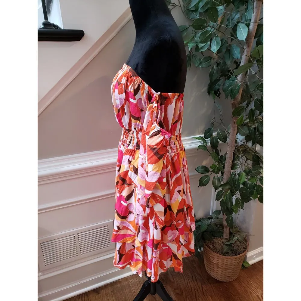 Forever 21 Fit & Flare Dress Women 0X Multi Pleated Off the Shoulder Bell Sleeve - Image 16