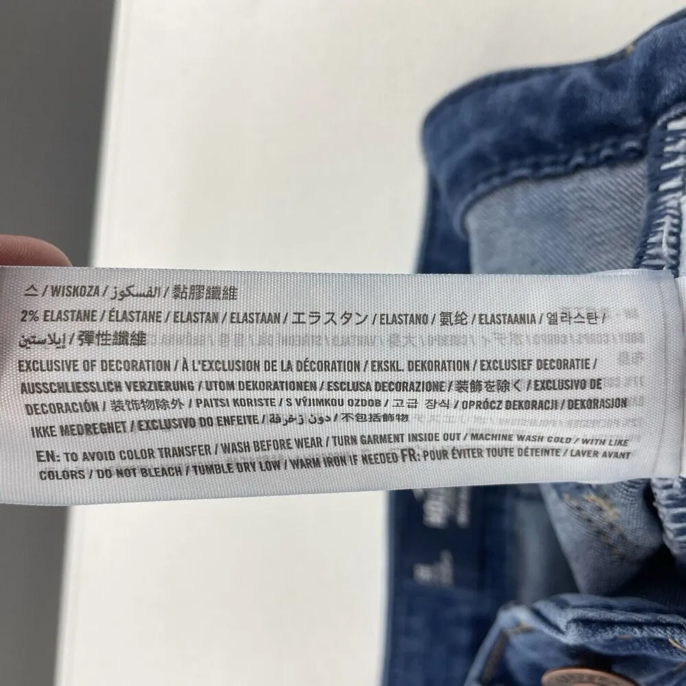 25 0 Flare Jeans High Rise Medium Wash Stretch Women’s Blue Grunge - Image 13