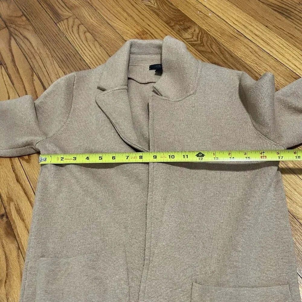 J. Crew‎ Camel Sophie Open-Front Sweater-Blazer Cardigan Wool Cotton Blend XS - Image 9