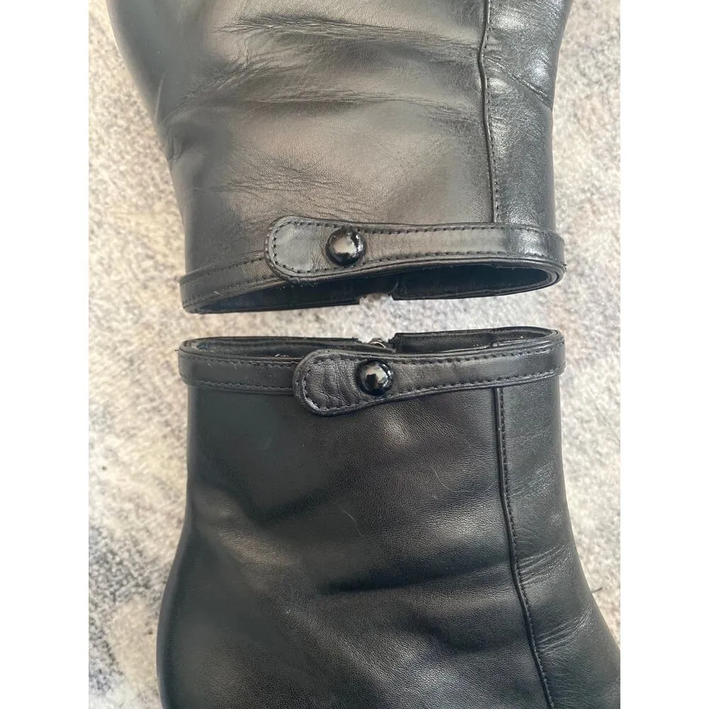 Via Spiga Madeline black Leather Stilettos Ankle Boots Booties size 7.5 - Image 6