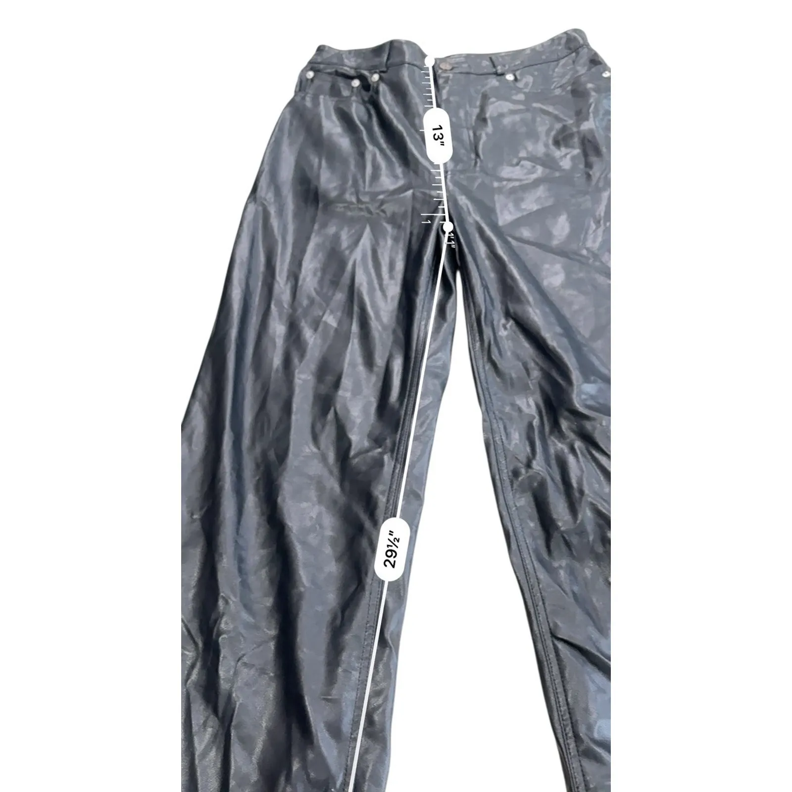 Urban Outfitters Faux Leather High & Wide 5 Pocket Pants size 30 - Image 11