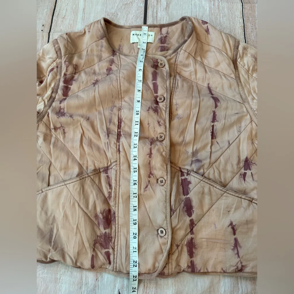 Marrakech Anthropologie Quilted Cropped Light Puffer Moto Jacket Womens Sz M - Image 4