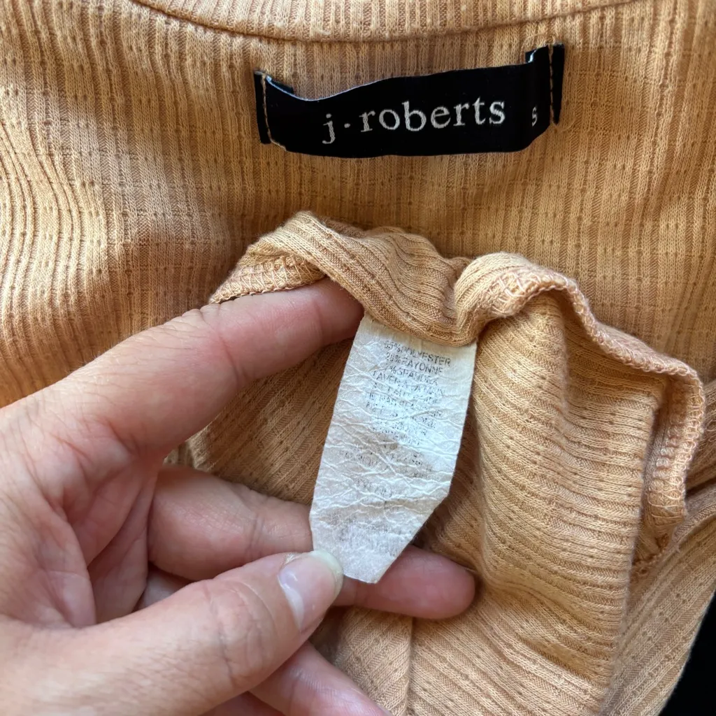 Solid Tan Lettuce Hem Mock Neck Sleeveless Crop Top - Image 4