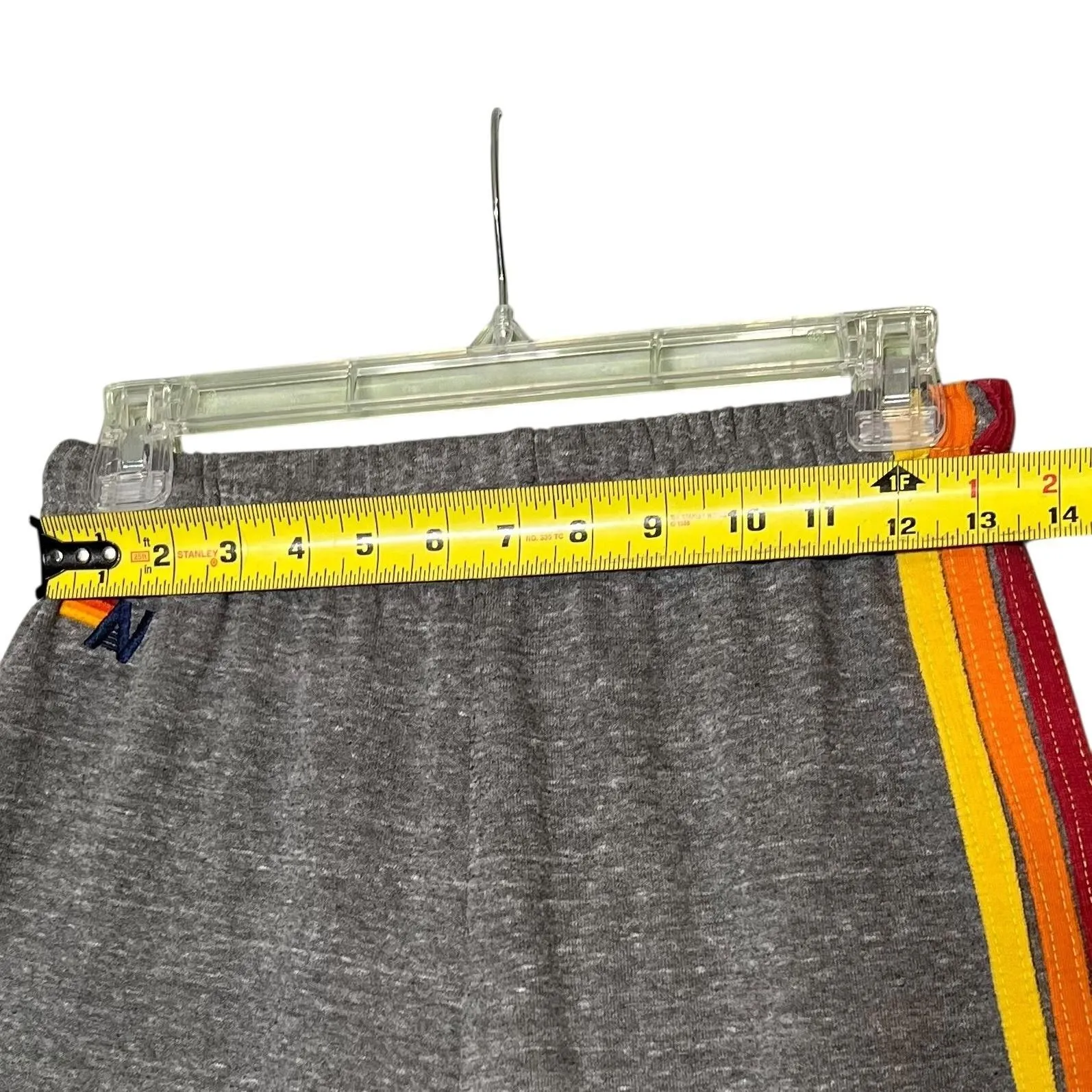 Aviator Nation Sweatpants Womens Medium Gray Rainbow Stripe Fleece Jogger USA - Image 4