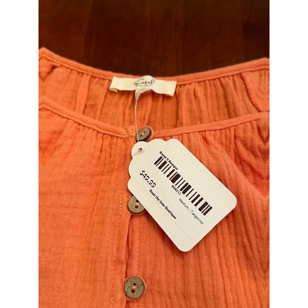 Easel Medium NWT Tangerine Know It Romper - Image 14
