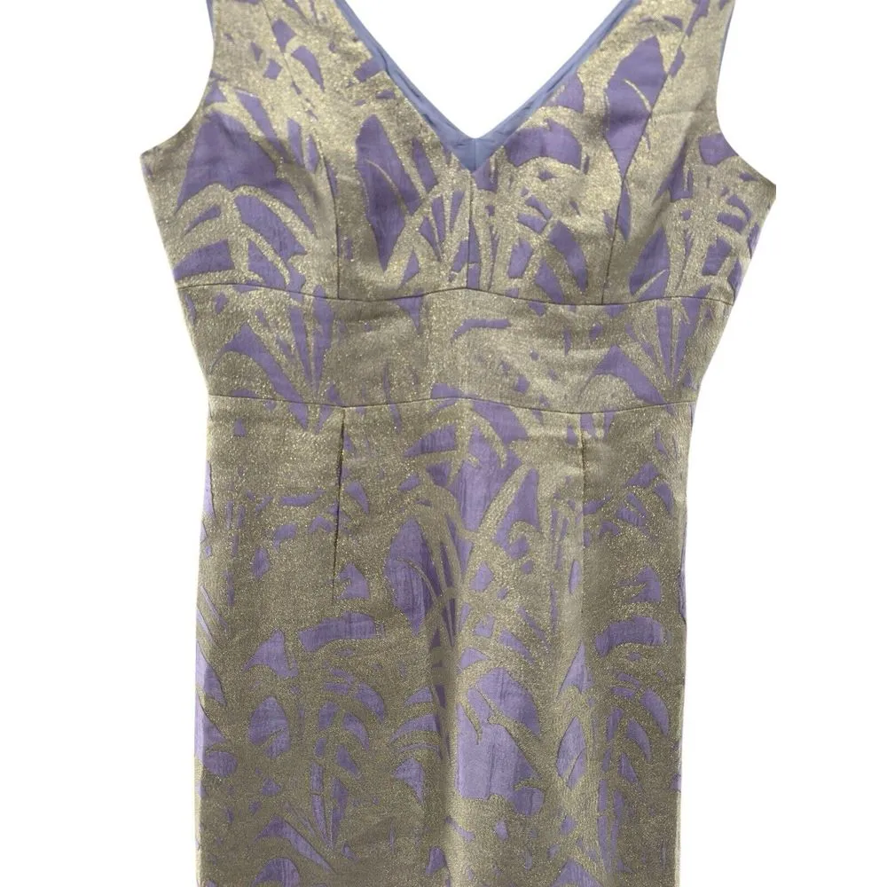 Kate Spade New York Minae Lavender‎ Lilac Purple Gold Dress Size 6 Wedding Guest - Image 2