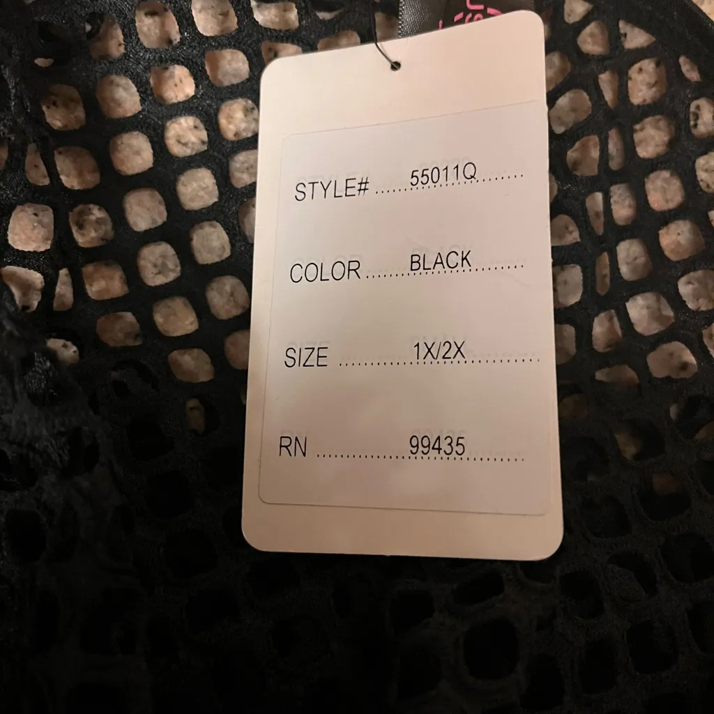 Music Legs Black Fishnet and Leather Bodysuit Size undefined - Image 3