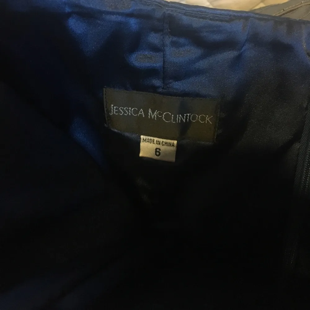 Jessica McClintock pencil mini dress blue flower - Image 3