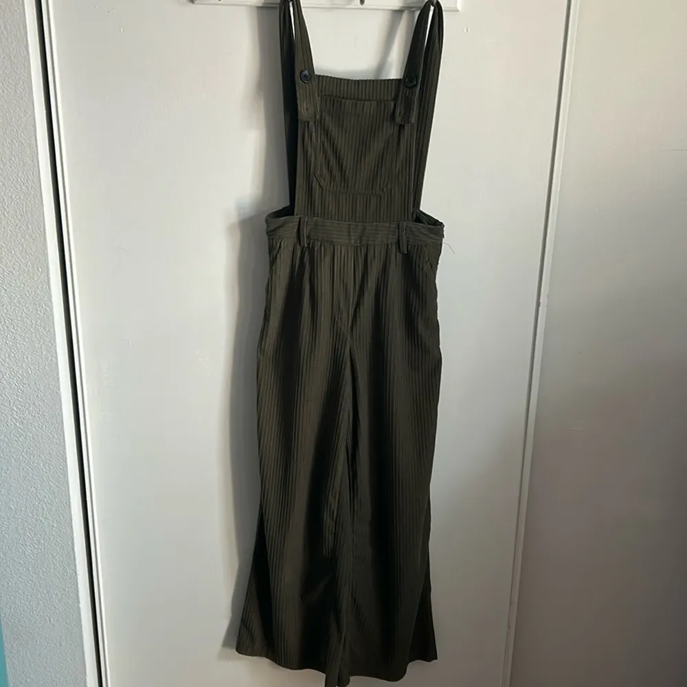 Cider  Corduroy Adjustable Button Strap Casual Relaxed Backless Overalls - Image 2