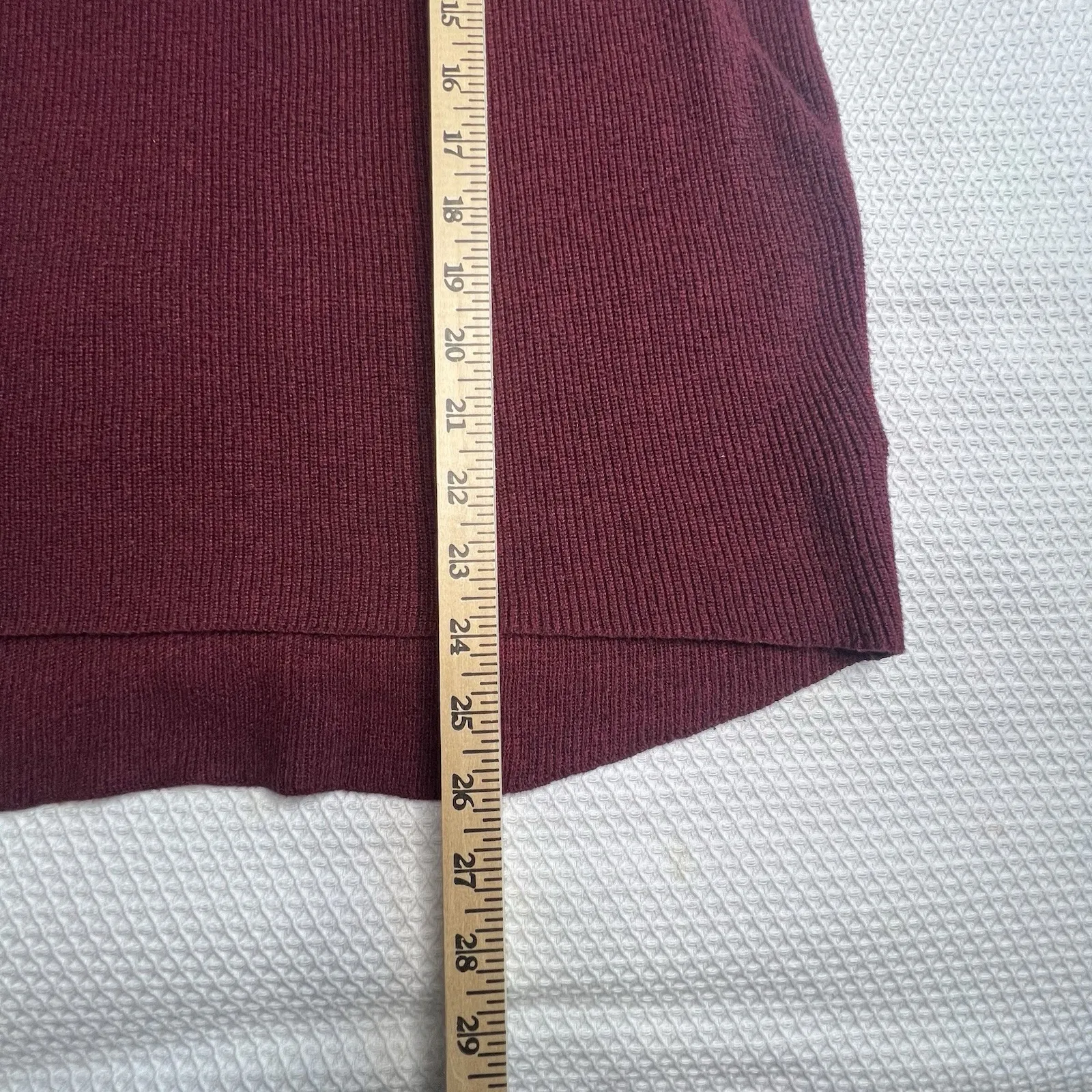 American Eagle Sweater Women's Medium Burgundy Jegging Fit Knit Mock Neck Casual - Image 6