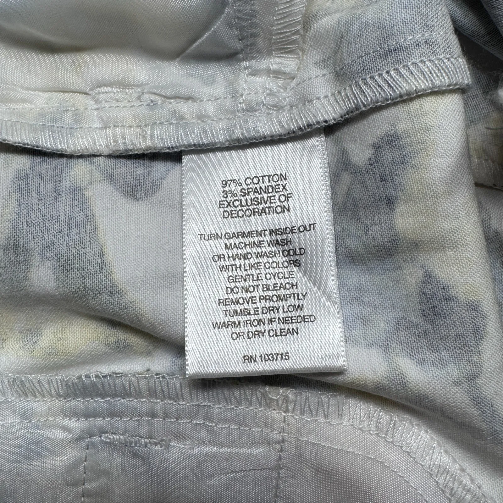 NEW Valerie Stevens Blue Yellow Floral Capri Pants Womens 10 Trousers Cottage - Image 9