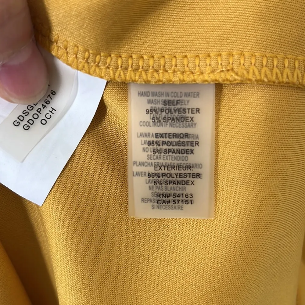 GUESS Mustard Yellow Quarter Zip Hooded Shirt Dress Size XL - Image 9