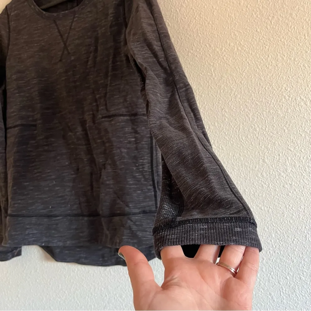 Lululemon Exhalation Pullover II Heathered Marled Black / Gray Long Sleeve Sz 6 - Image 16