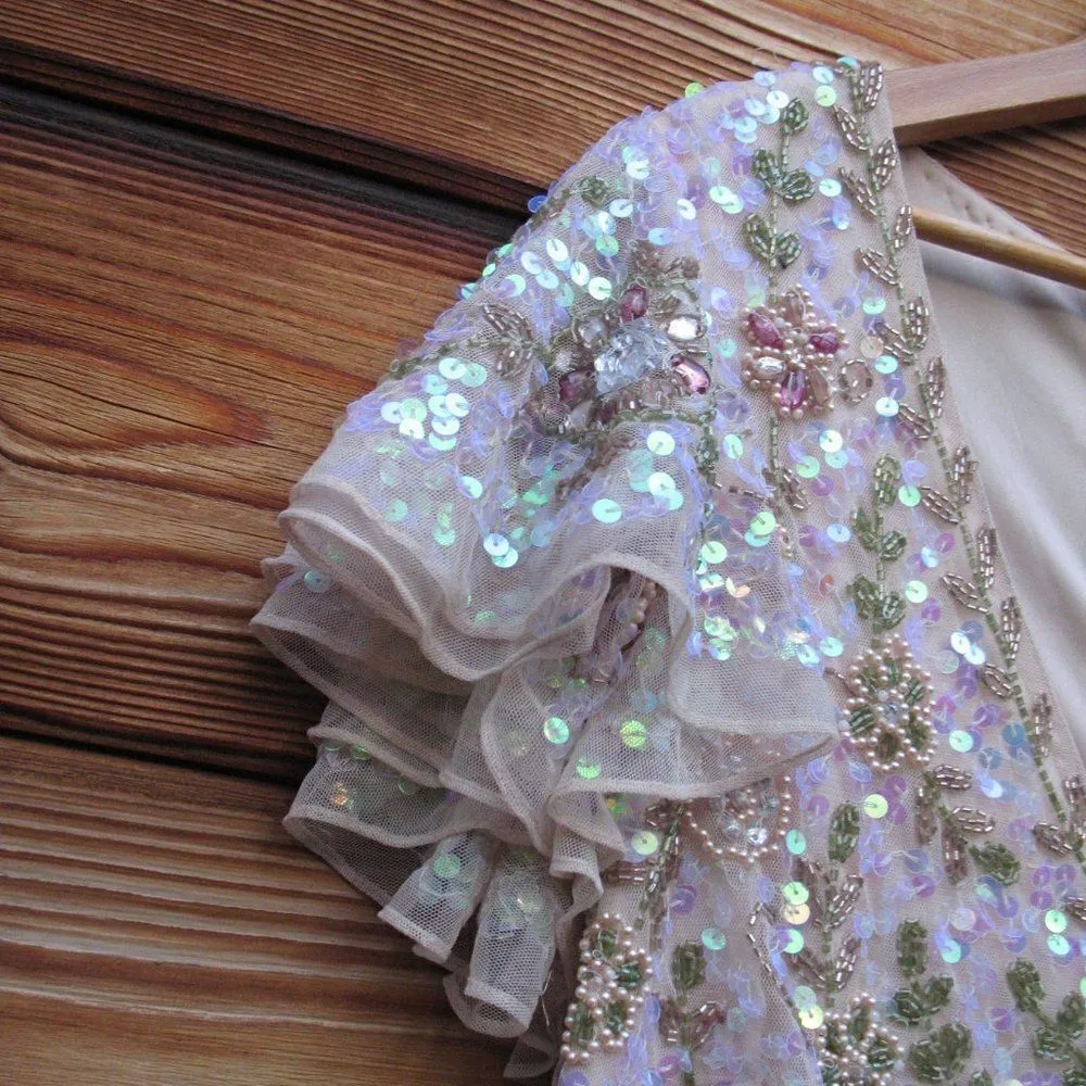 Mac Duggal 10772 Size 10 Embellished Ruffle Cap Sleeve Gown Dress - Image 11