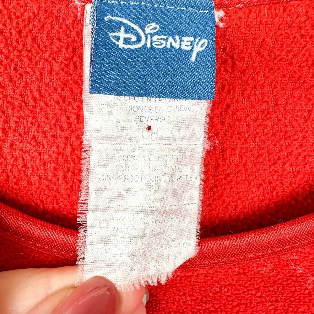 Vintage Disney Mickey Mouse Fleece Pullover Sweatshirt Red - Image 4
