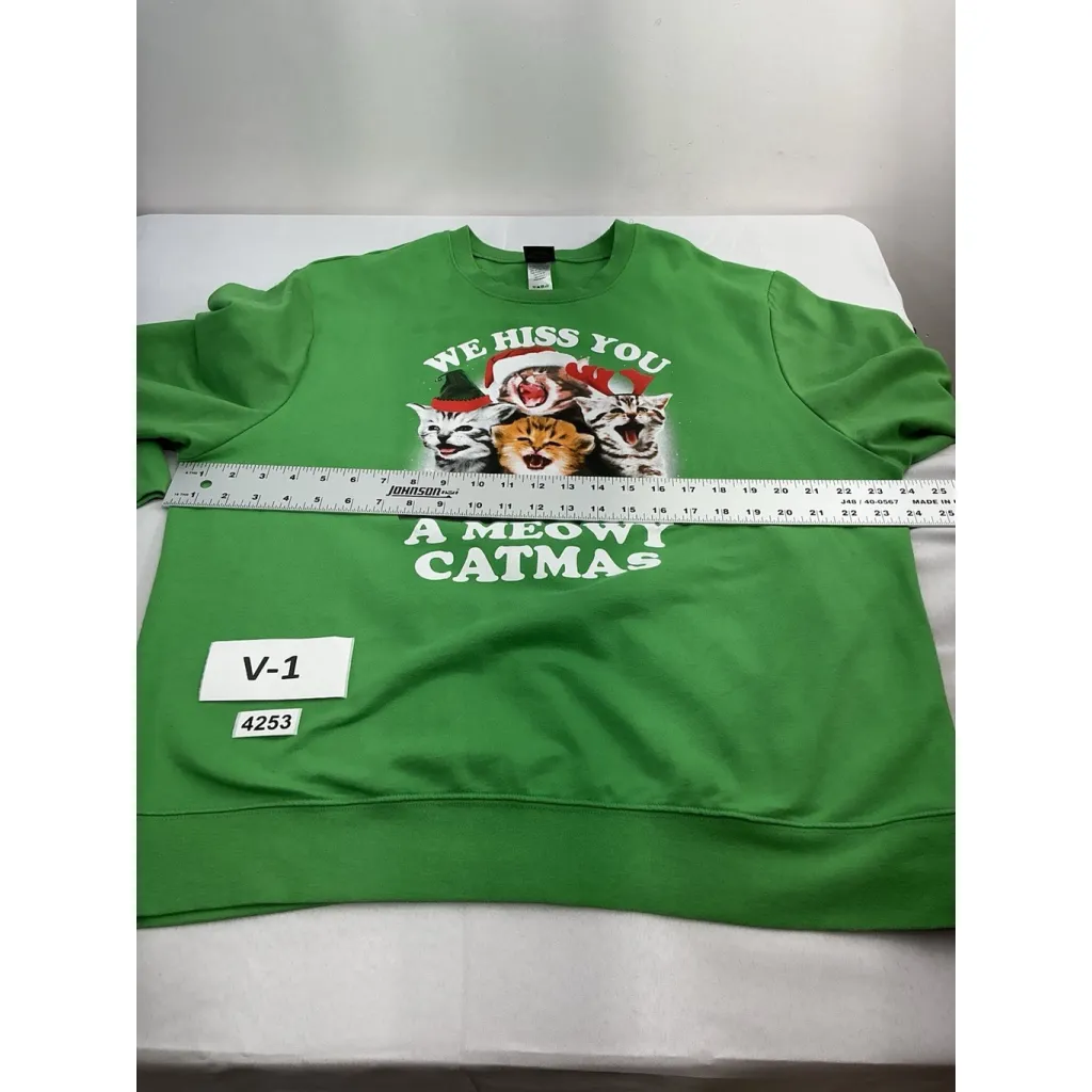 Womans Fifth Sun Holiday Theme Sweatshirt 2 Xl Green Pullover - Image 5