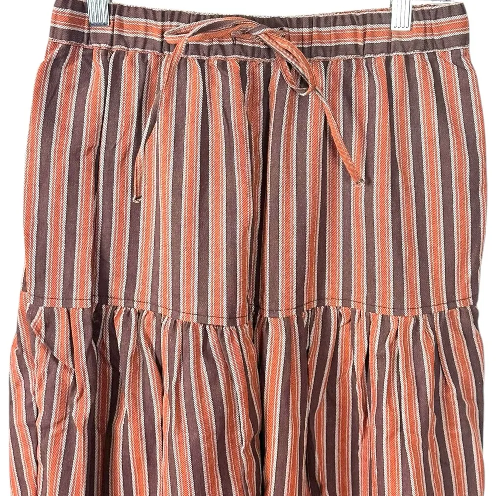 Free People Western Boho Ellie Pull On Barrel Pants Bloomers XS Brown Stripe NEW - Image 7