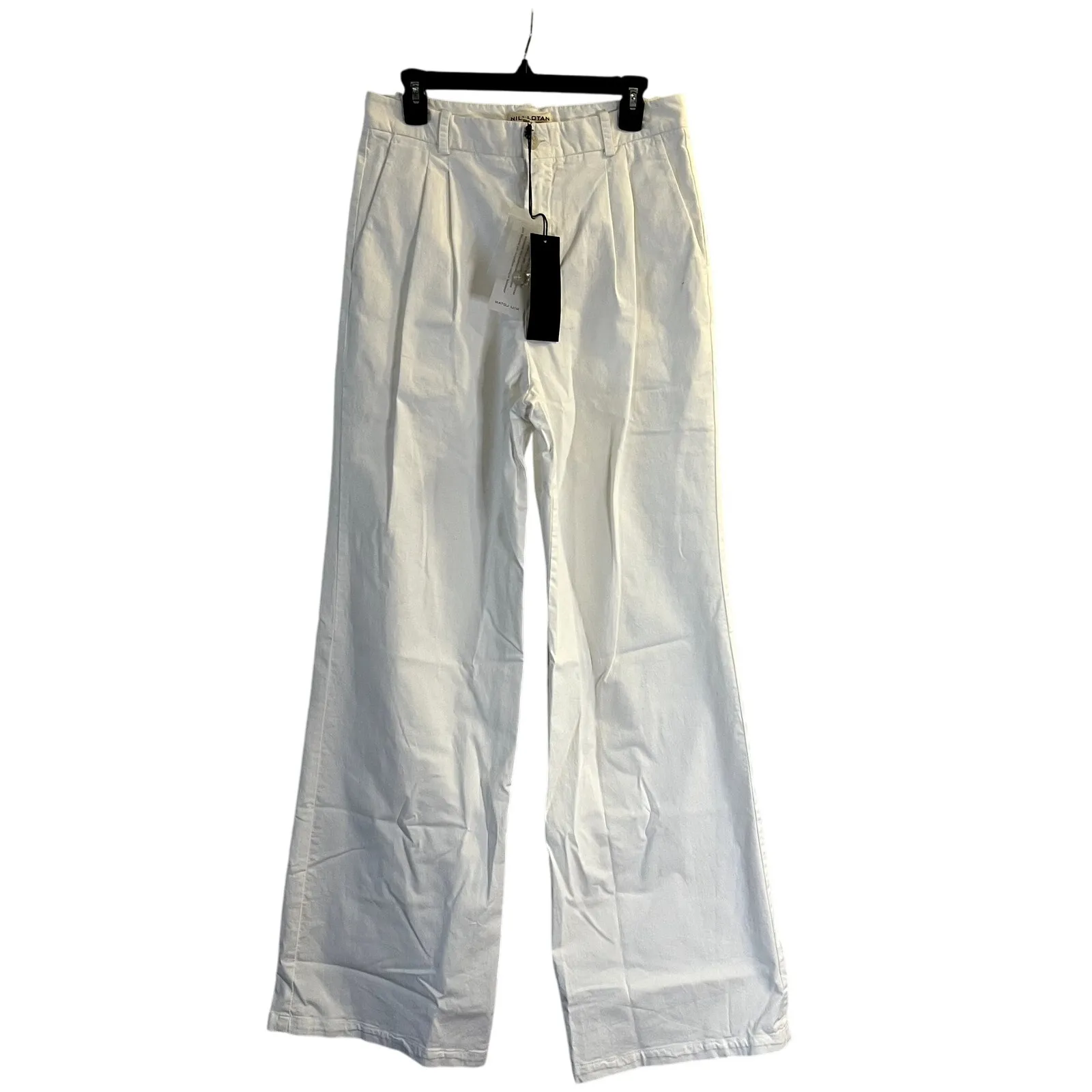 Nili Lotan Flavie White Pants Size 8 NWT 98% Cotton Made in USA - Image 2