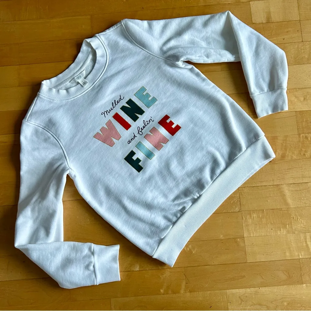 1901 “Mulled WINE and feelin’ FINE” Colorful Sweatshirt, White, Size S - Image 13
