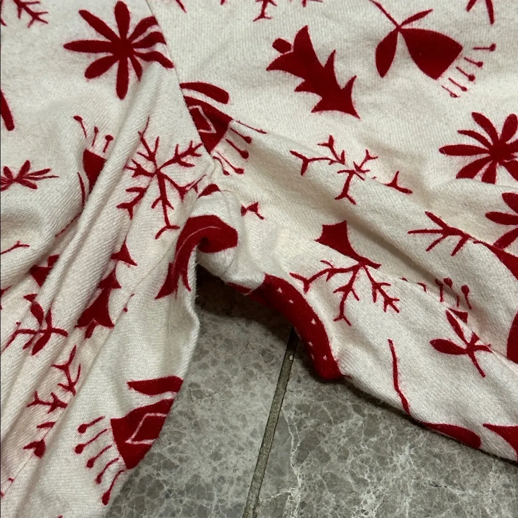 Hanna Andersson Christmas Nordic Flannel PJ Pajama Pants Red Cream XS - Image 6