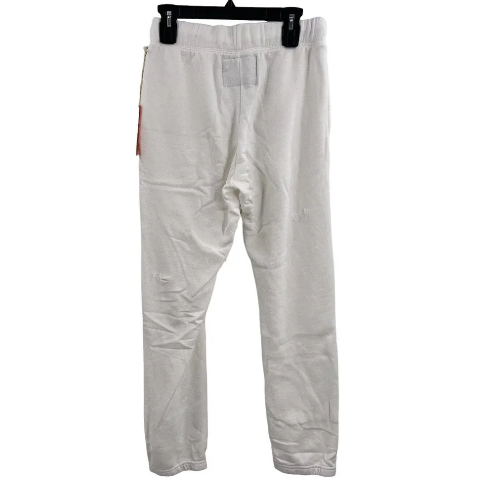 La Detresse White Sweatpants Distressed Small New - Image 3