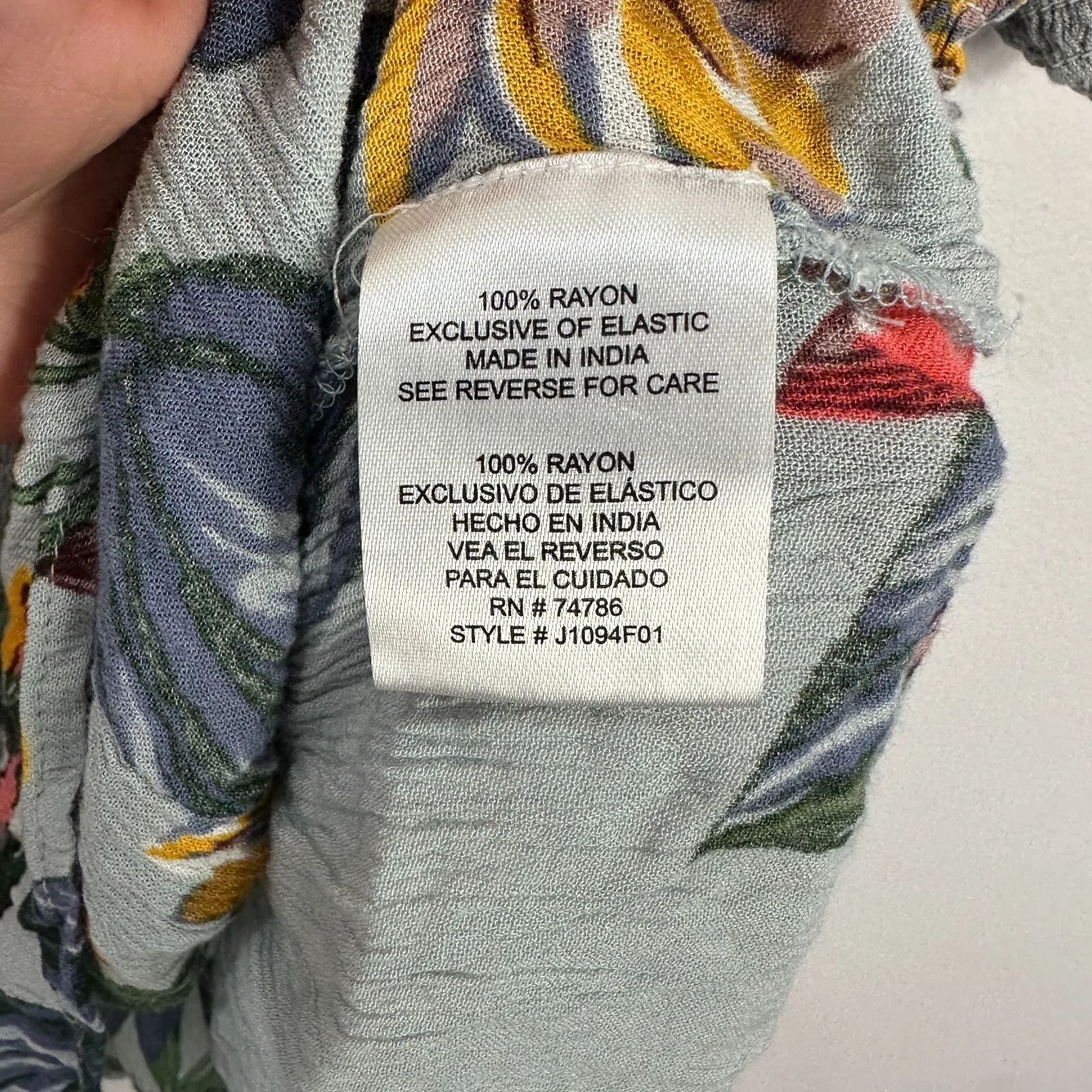 Patrons of Peace Top S Blue Floral Smocked Peplum Boho Cottagecore Festival - Image 4