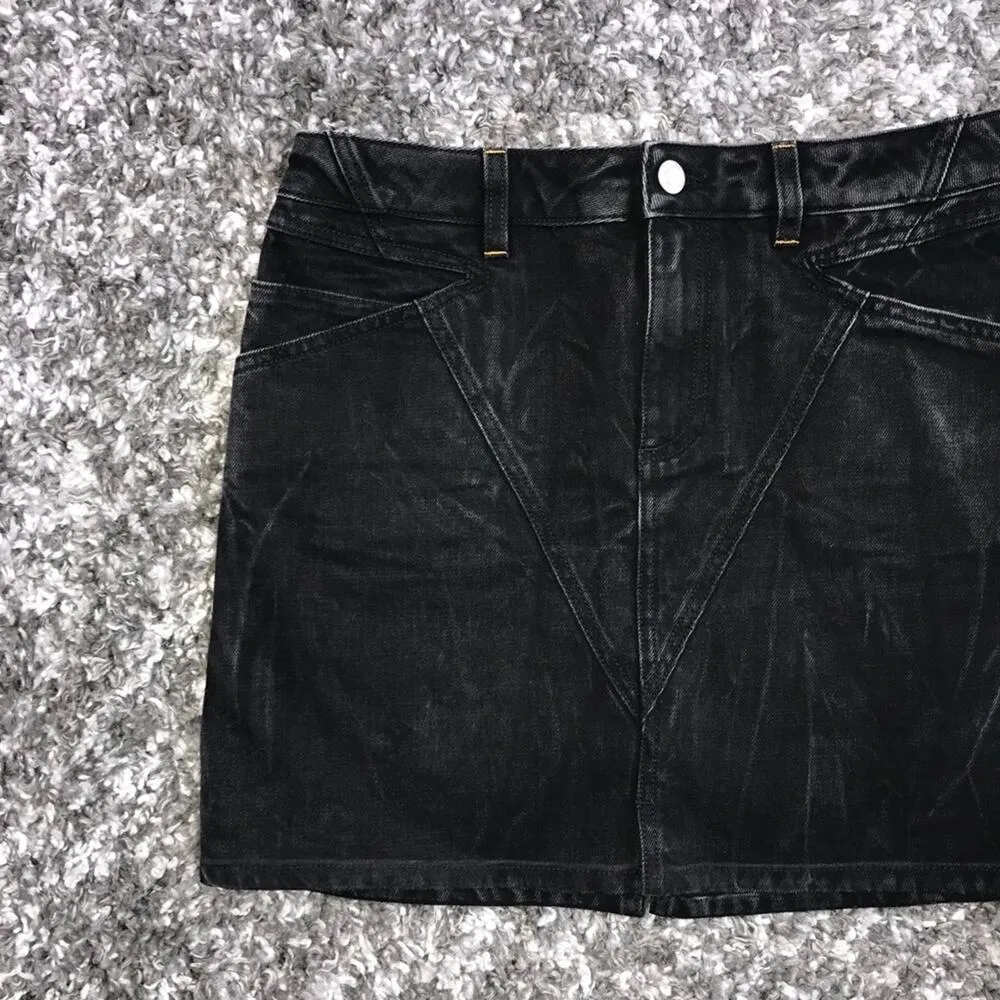 Givenchy Black Denim Mini High Waist Skirt - Image 5