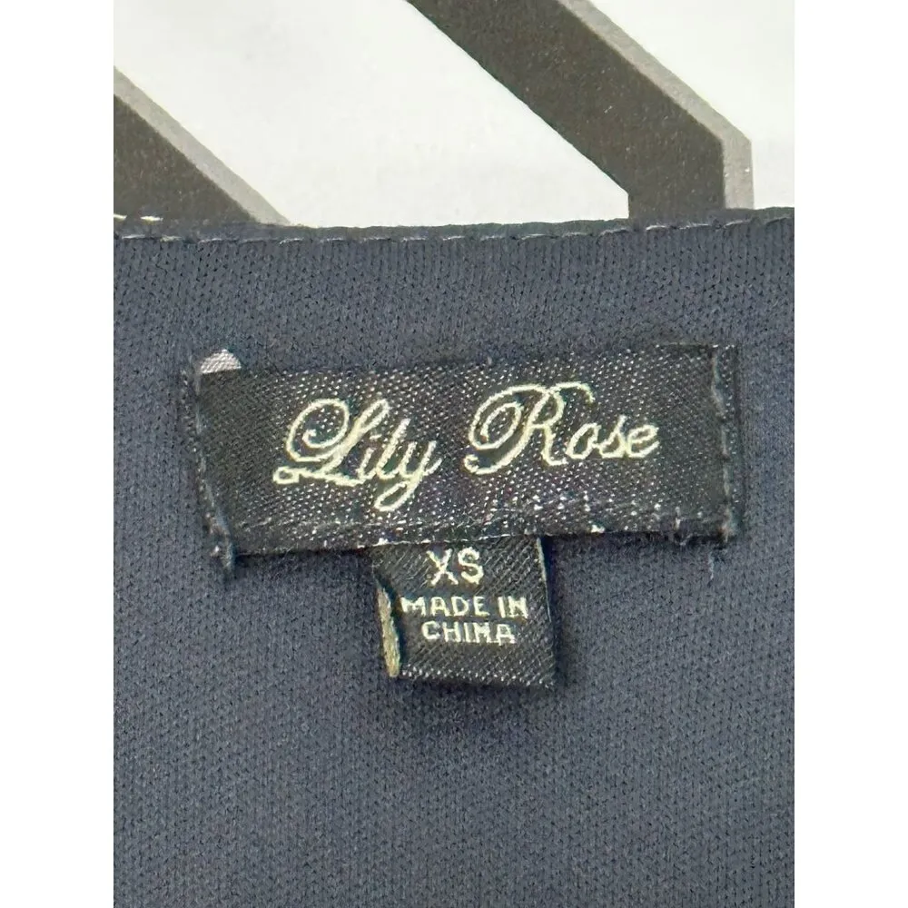 Lily Rose Ladies Sheer Long Sleeve V Neck Dress Size XS - Image 7