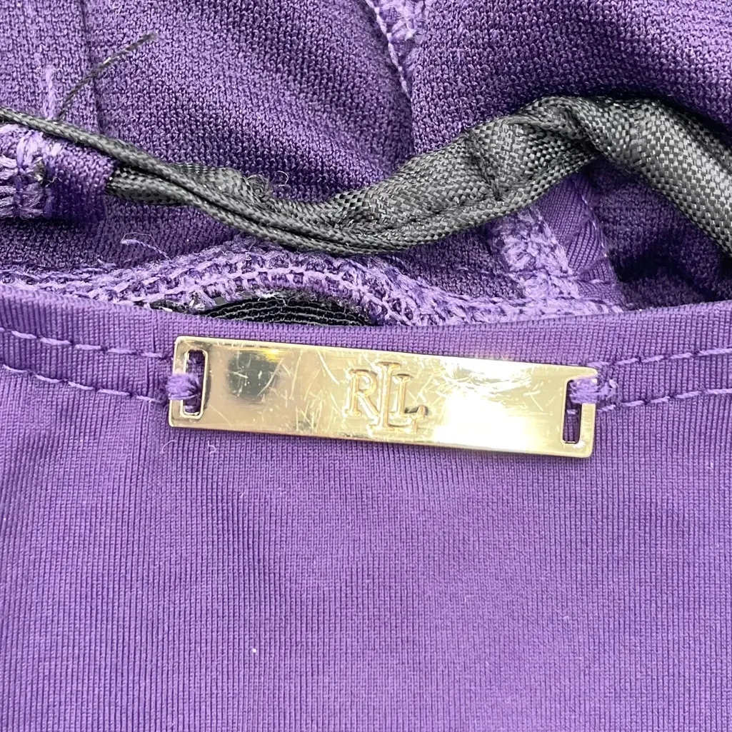 Lauren Ralph Lauren Ruffle Surplice One Piece Swimsuit Eggplant Purple Size 12 - Image 12