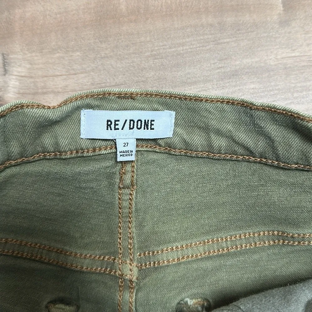 RE/DONE 70”s High Rise Stove Pipe Jeans in Sage Green Size 26 - Image 10