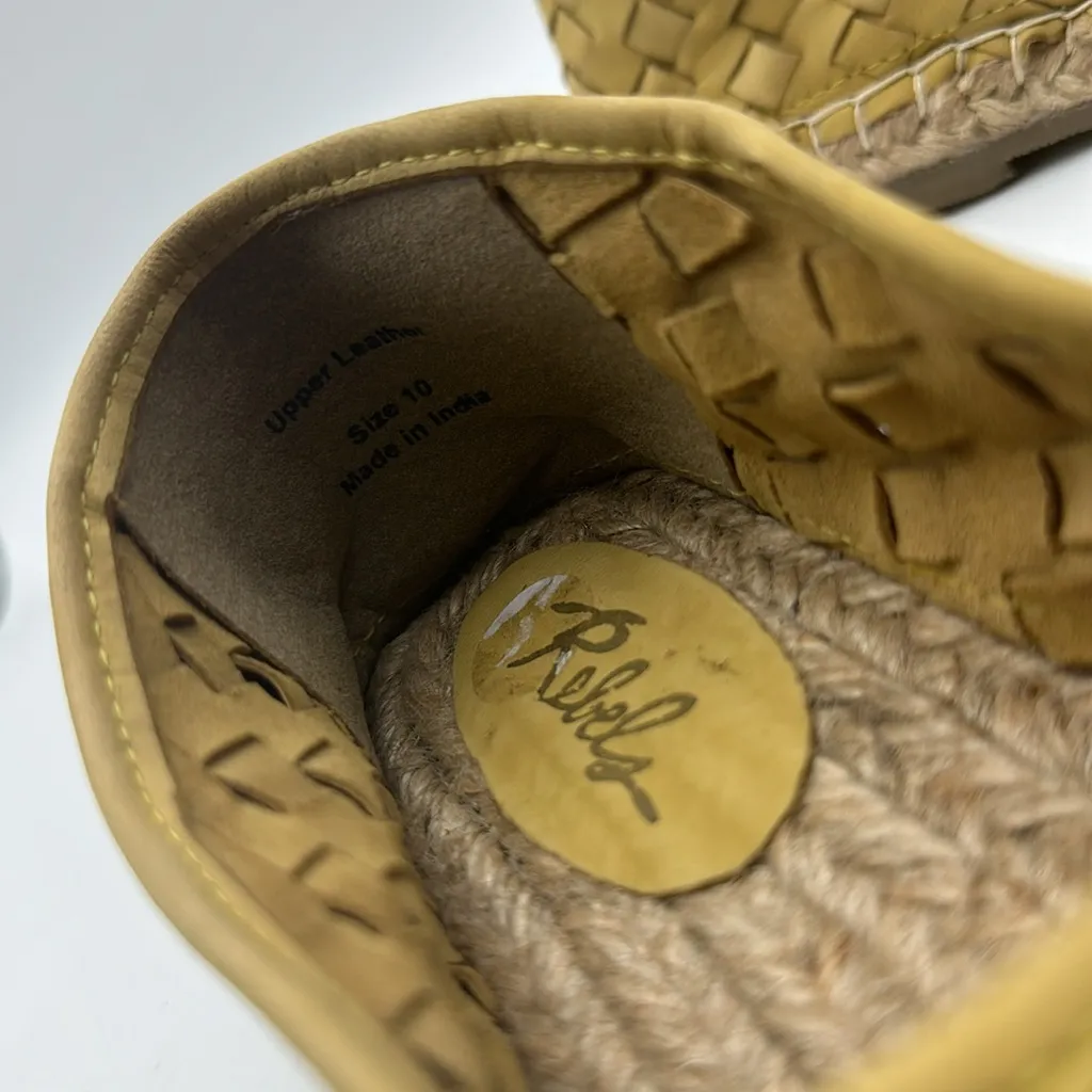 REBELS Woven Yellow Loafers Size 10 - Image 5