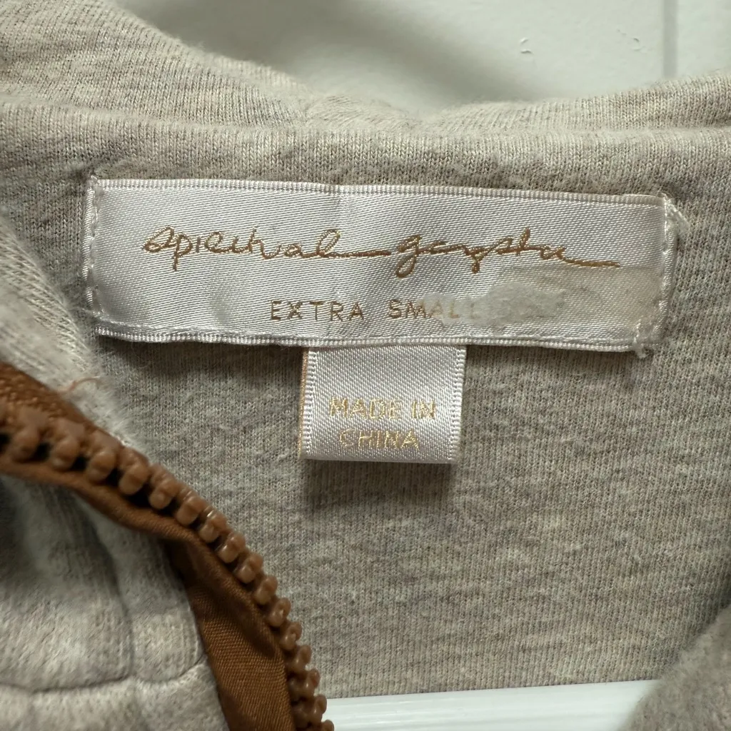 Spiritual Gangster Quilted Jacket Cream Tan 100% Cotton XS - Image 5