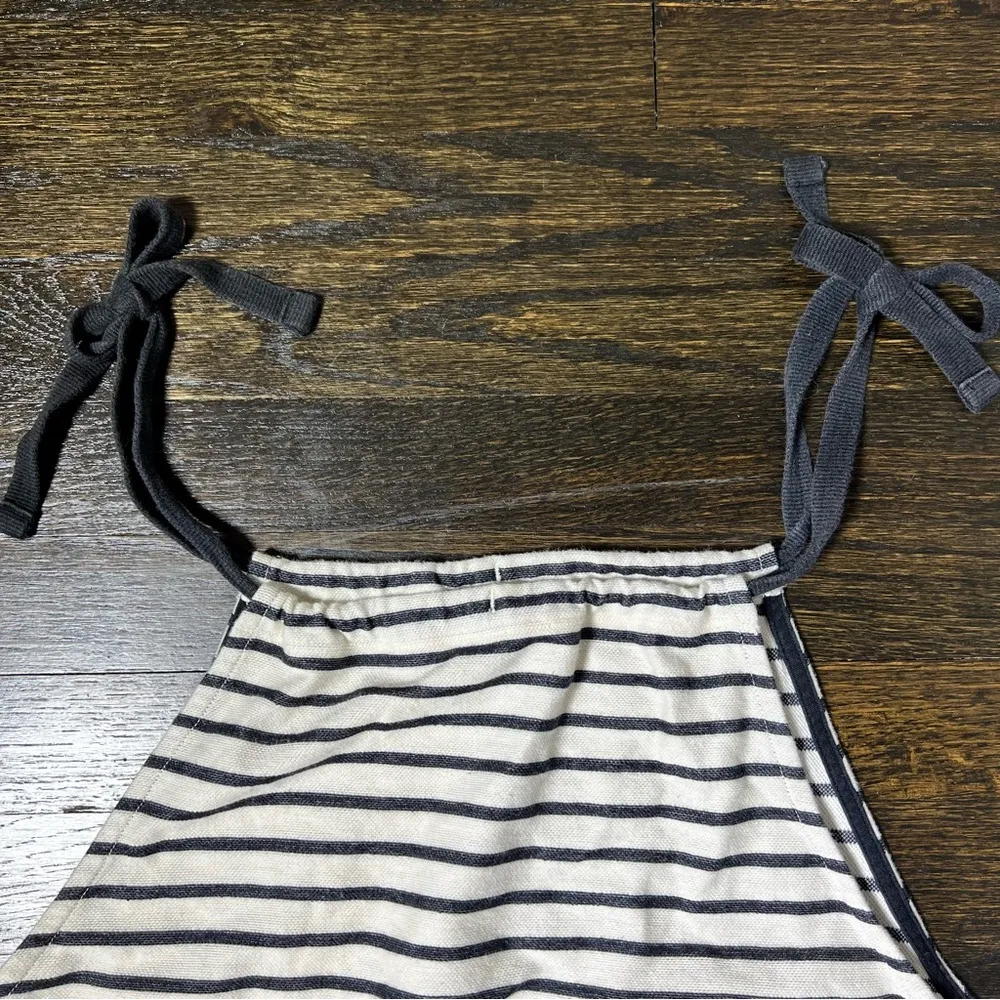 Madewell Black and White Stripe Tie-Shoulder Romper - Image 3