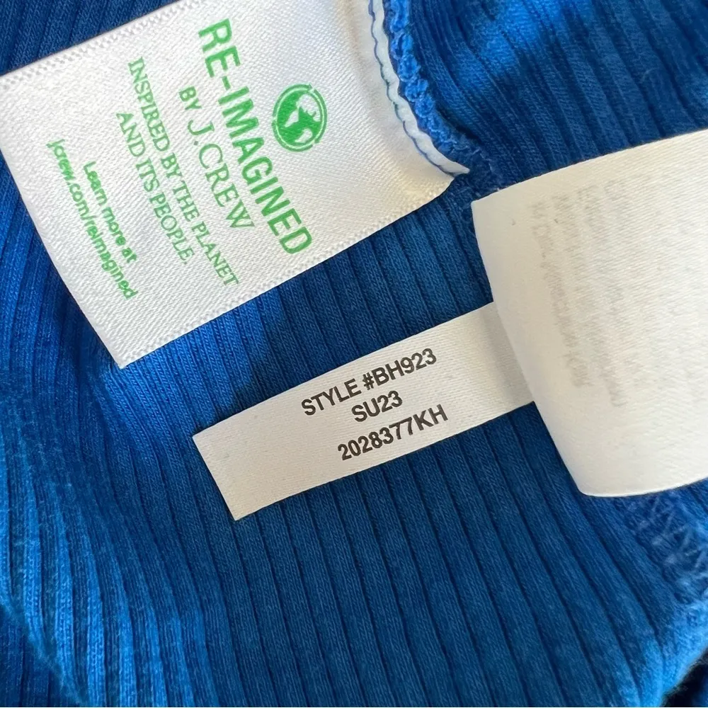 J.Crew Vintage Rib Polo Shirt Ribbed Top S Small Royal Blue Summer 2023 BH923 - Image 6