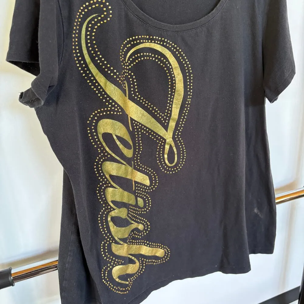 Y2K Fetish McBling Indie Sleeze Baby Tee Graphic T-Shirt Black Scenecore 3X - Image 2