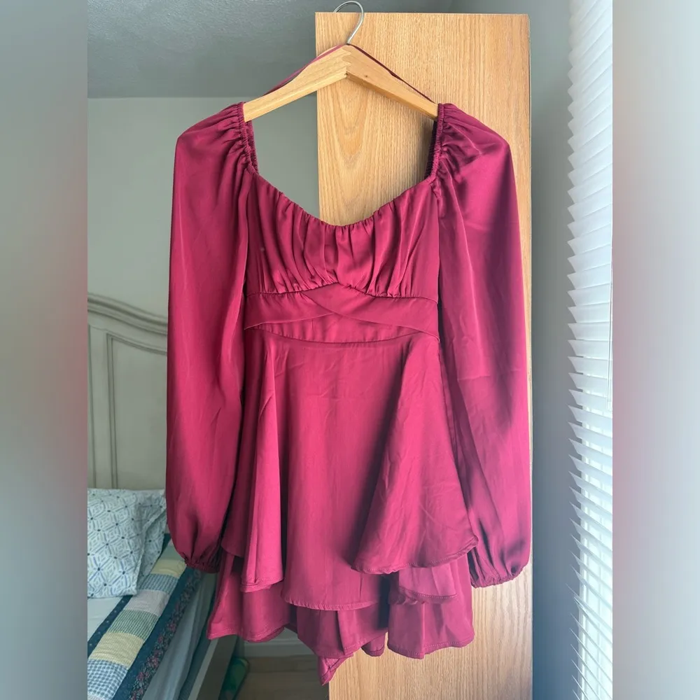 Kelli Ruffle Skirt Romper Red Size M - Image 6