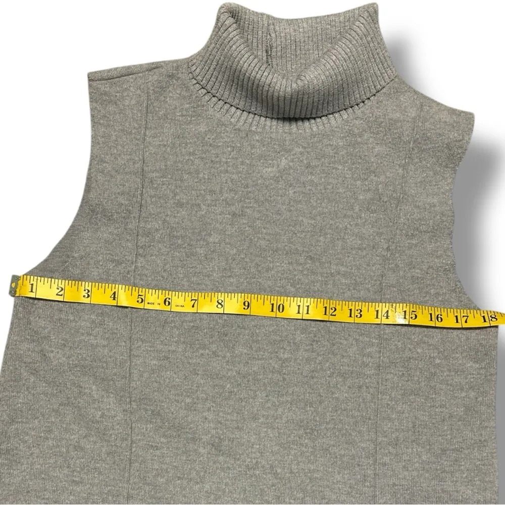 Zara Gray Sleeveless Turtleneck Sweater Vest Women’s Size M Minimalist Knit Top - Image 5