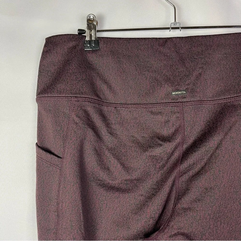 Mondetta Heather Purple Performance Luxury Pocket Waist Athletic Leggings L - Image 5