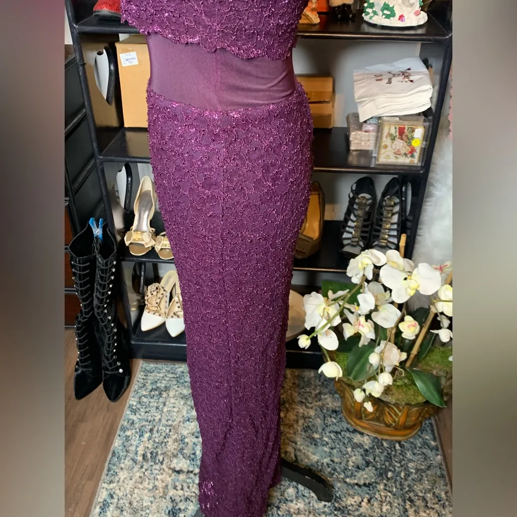 1990s midriff dress Purple Size 2 - Image 5