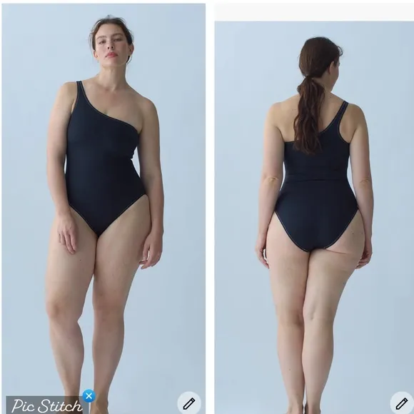 Nu Swim Paradise One Shoulder Swimsuit Black Size XXL - Image 2