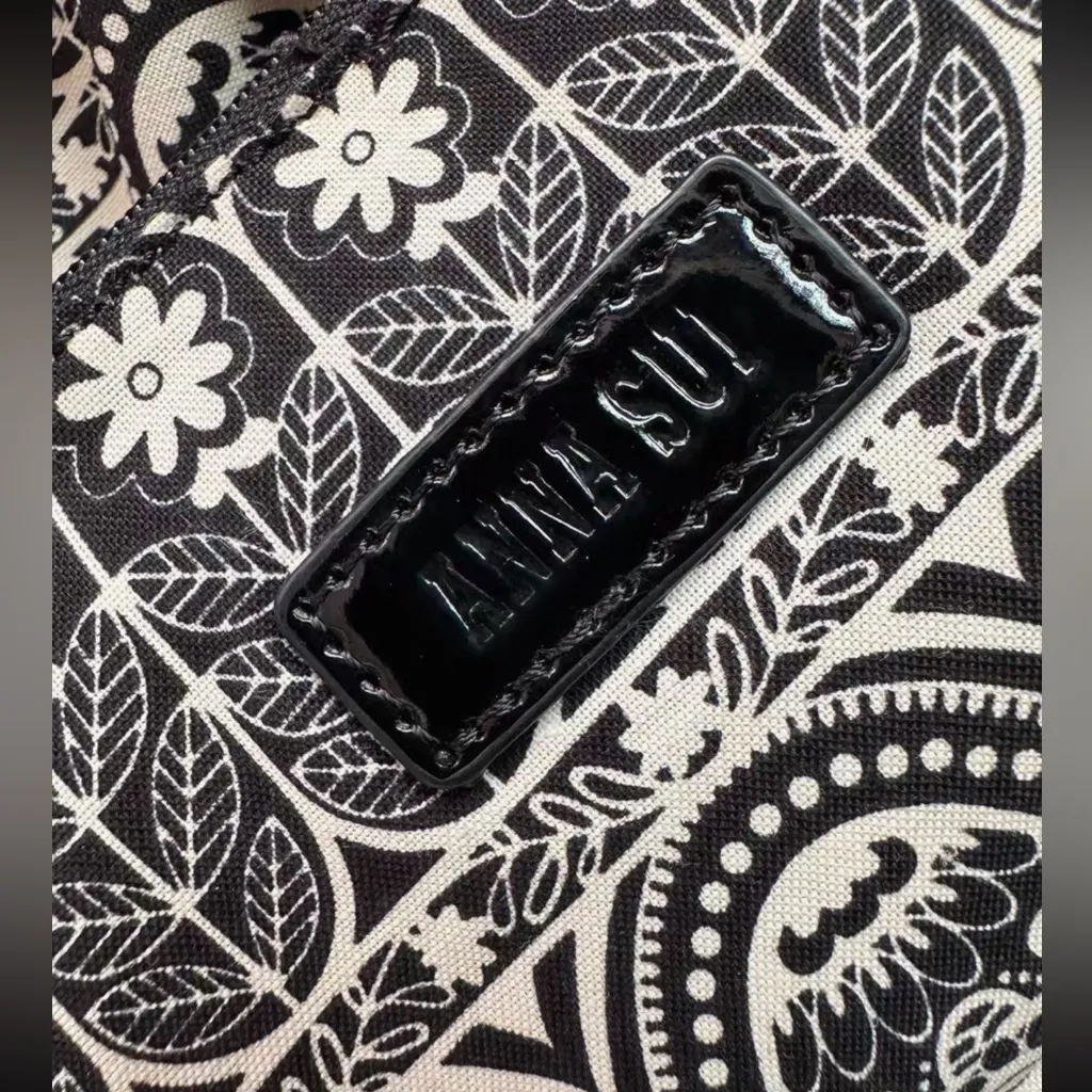 Vintage ANNASU Polka Dot Women's Handbag Black - Image 2